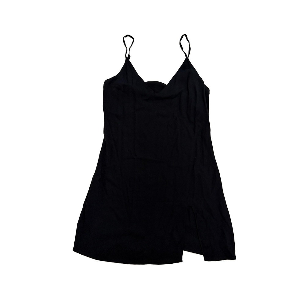 Reformation Marlowe Black V-Neck Slip Mini Dress Minimalist Quiet Luxury XS - Picture 2 of 9